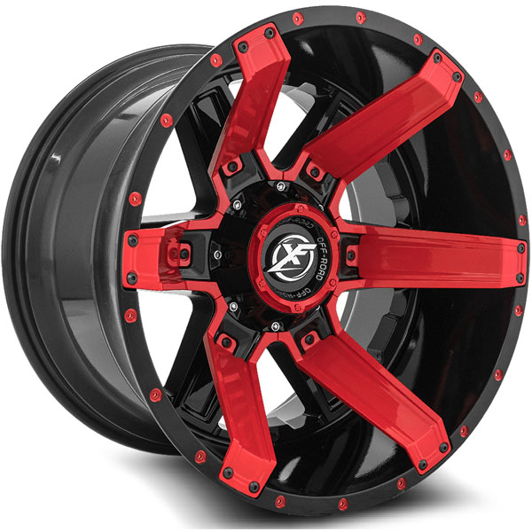 XF Off-Road XF-214 Gloss Black with Red Inserts Center Cap