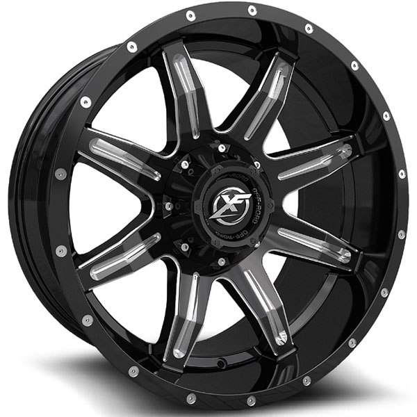 XF Off-Road XF-215 Gloss Black with Milled Spokes Center Cap