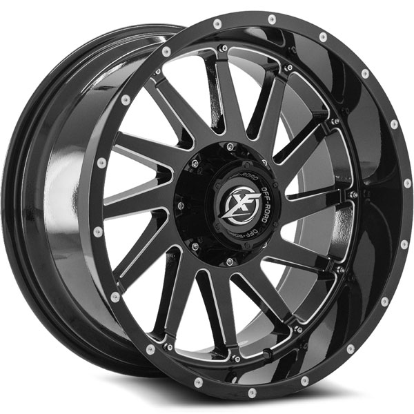 XF Off-Road XF-216 Gloss Black with Milled Spokes Center Cap