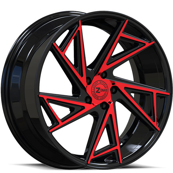 Zenas ZW04 Gloss Black with Red Face Center Cap