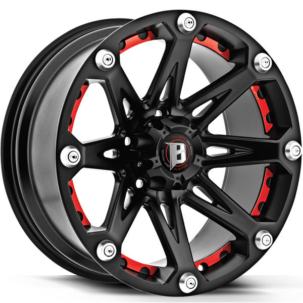 Ballistic 814 Jester Flat Black with Red Inserts