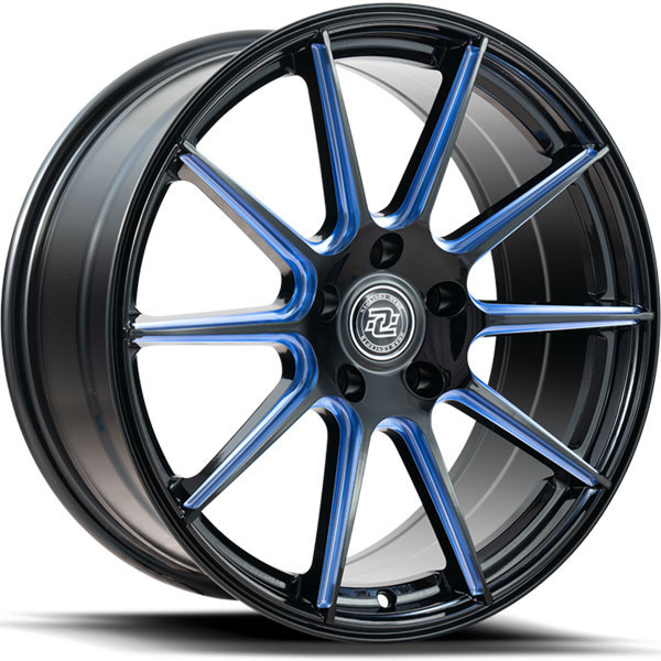 Drag Concepts R39 Gloss Black with Blue Milled Spokes
