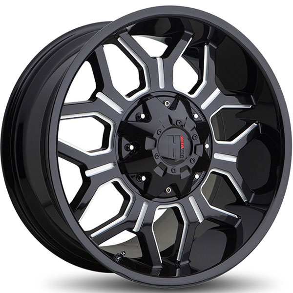 Havok Off-Road H106 Gloss Black with Milled Rivets