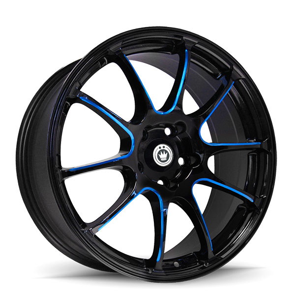 Konig Illusion Gloss Black with Blue Spoke Accents
