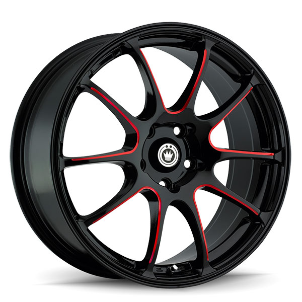 Konig Illusion Gloss Black with Red Spoke Accents