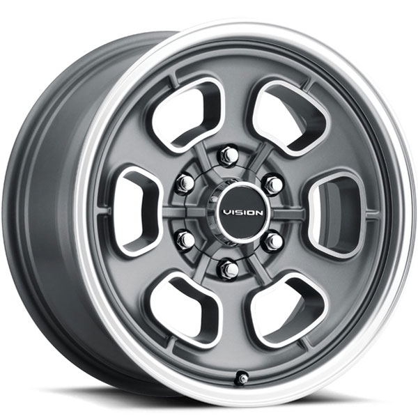 Vision 148 Shift Satin Grey with Machined Face and Lip 6 Lug