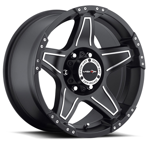 Vision Off-Road 395 Wizard Matte Black with Machined